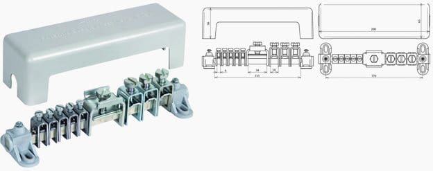 Equipotential Busbars R15 with Terminal Block System / Kit