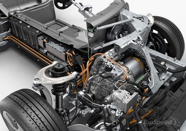 Motor drive mechanism of coming BMW i8 in 2015