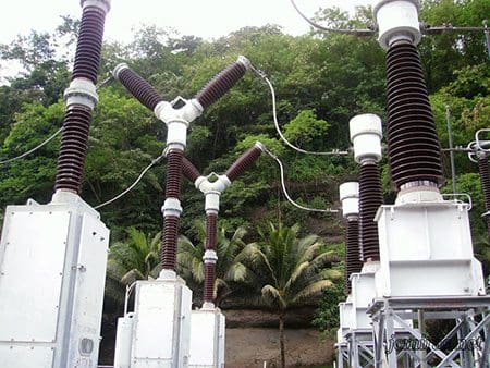 SF6 circuit breakers in a high voltage switchyard