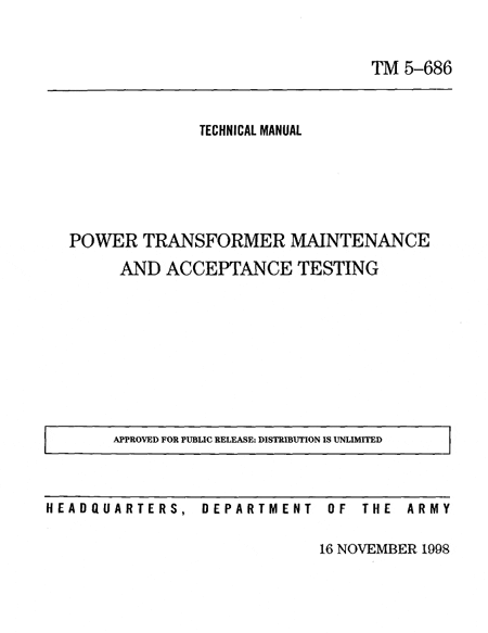 Power Transformer Maintenance And Acceptance Testing