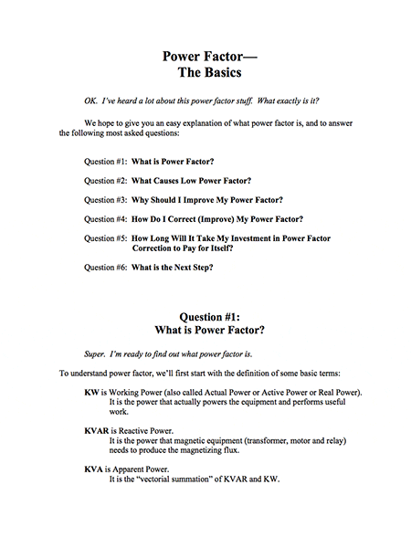 Power Factor - The Basics