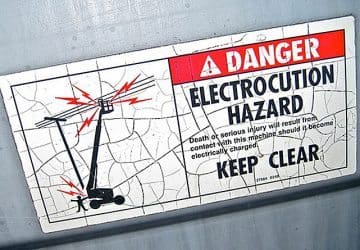 Electric shock danger sign