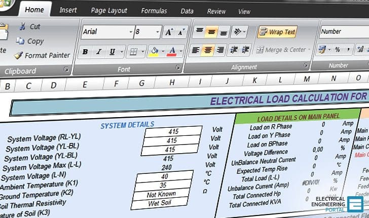 Calculate Electrical Load of Panelboard