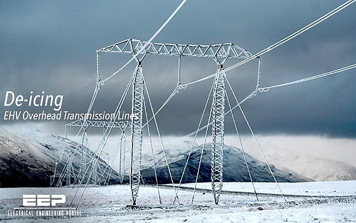 De-icing EHV Overhead Transmission Lines by Short circuit Currents