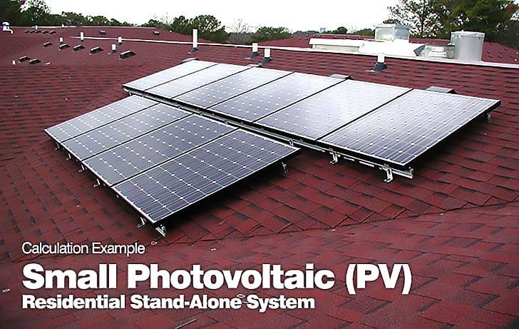 Calculation Example Of Small Photovoltaic Pv Residential