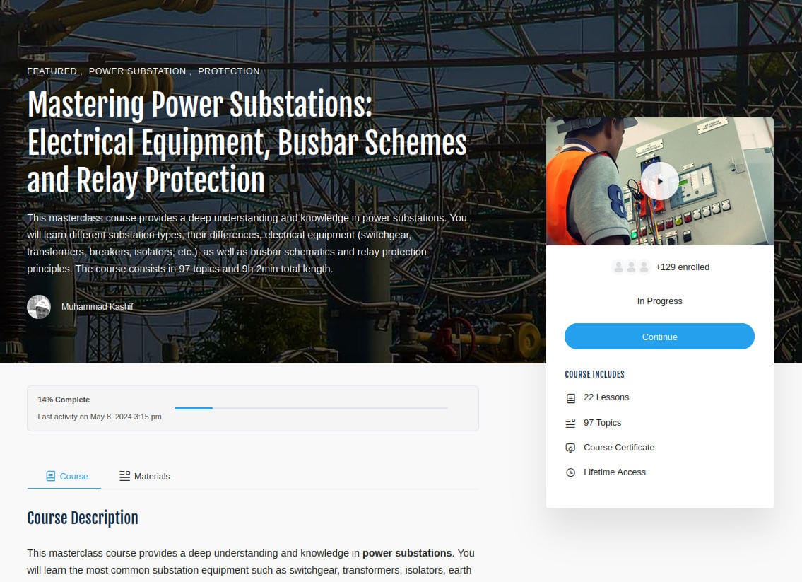 Mastering Power Substations: Electrical Equipment, Busbar Schemes and Relay Protection