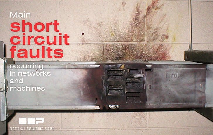 Main short circuit faults occurring in networks and machines