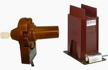 On the left a current sensor inside cable plug-in termination and on the right a current sensor inside conventional housing