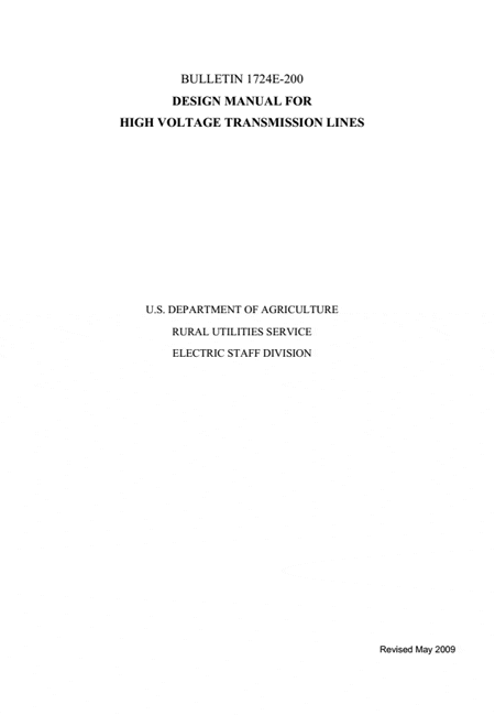 Design manual for High Voltage Transmission Lines