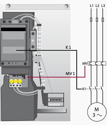 Line diagram for Direct-on-line motor starting