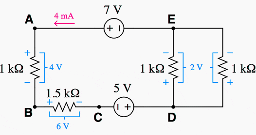 Arrow shows current in the direction of conventional flow notation