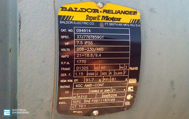 19 Essential Information You Can Find On Motor Nameplate | EEP 208v 3 phase motor wiring diagram 