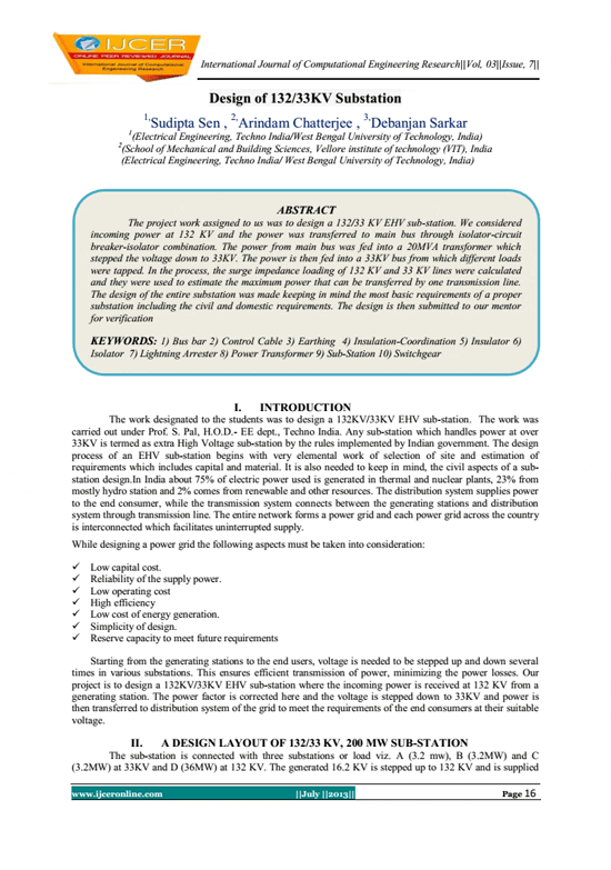 Design of 132/33KV Substation