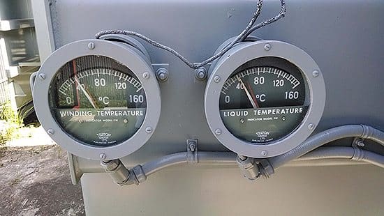 Transformer winding and liquid temperature measuring