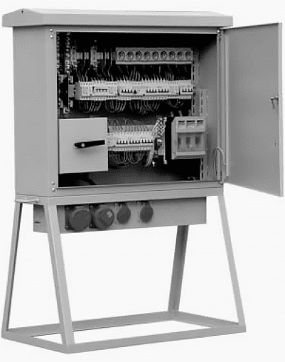 Temporary power supply switchboard for contruction site