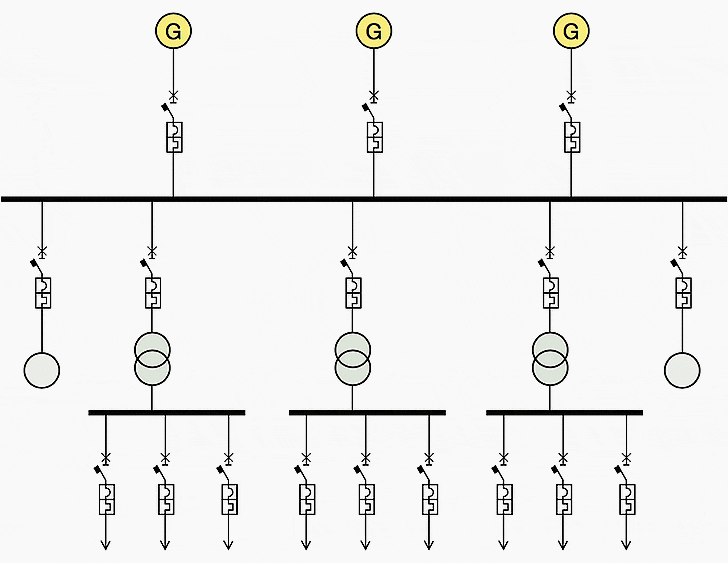 Diagram of principle for radial distribution