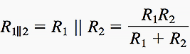 Parallel resistors R1 and R2