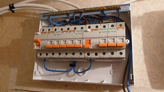 Home electrical panel (with Schneider Electric's MCBs)