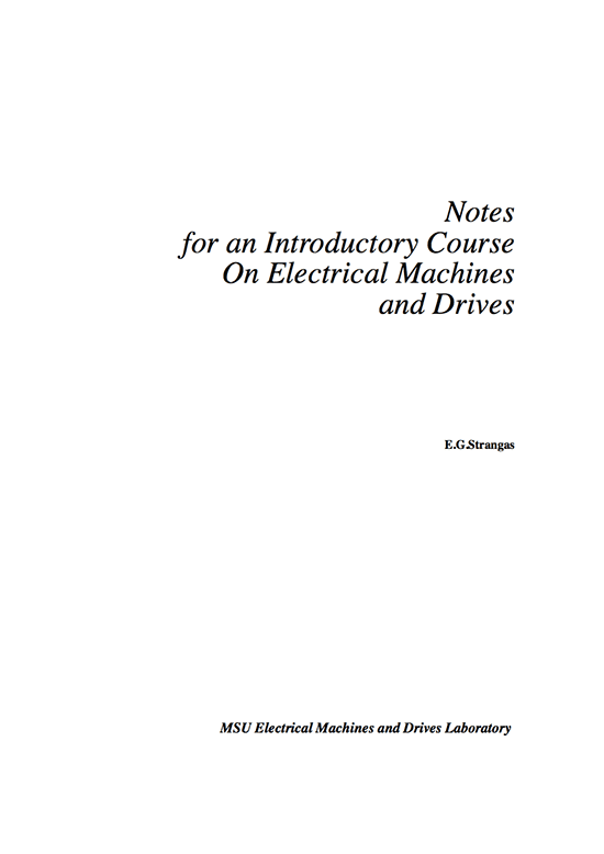 Course On Electrical Machines and Drives For Students