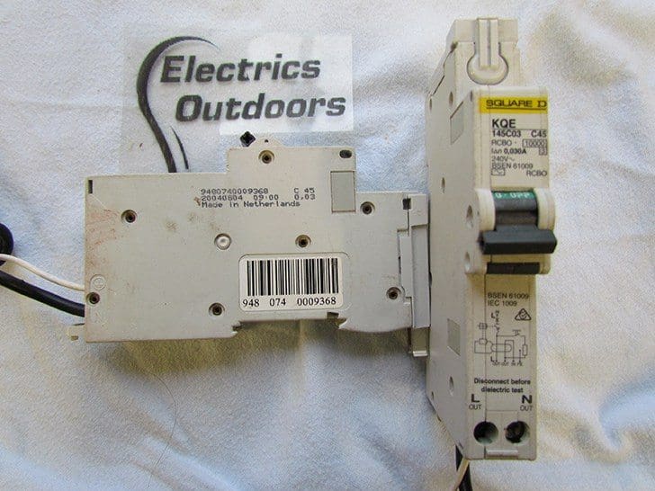 Square D 45 AMP type C 10 kA 30 mA RCBO