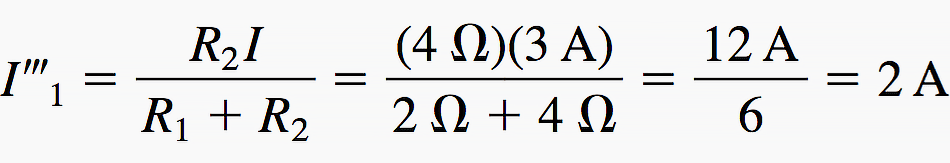 Applying the current divider rule