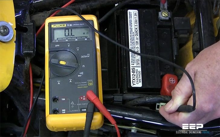 Using digital multimeter for testing of automotive charging system