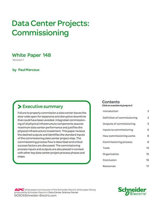 Guidelines To Data Center Commissioning - APC by Schneider Electric