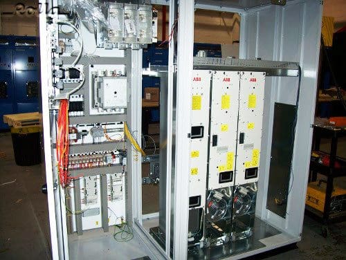 Modular variable speed drives of 250 kW in enclosure (photo credit: rolla.co.uk)