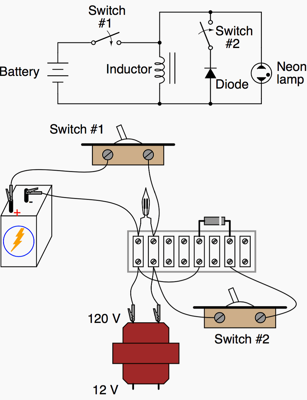 Experiment with commutating diode (Chapter Descrete semiconductor circuits) 