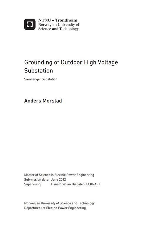 Guidelines for grounding of outdoor high voltage substation