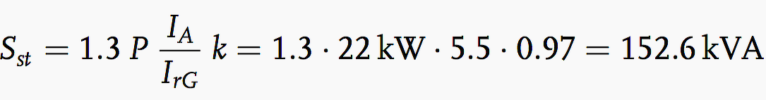 Standby generator starting power formula