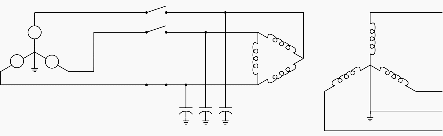 Ferroresonant circuit with a cable-fed transformer with an ungrounded high-side connection