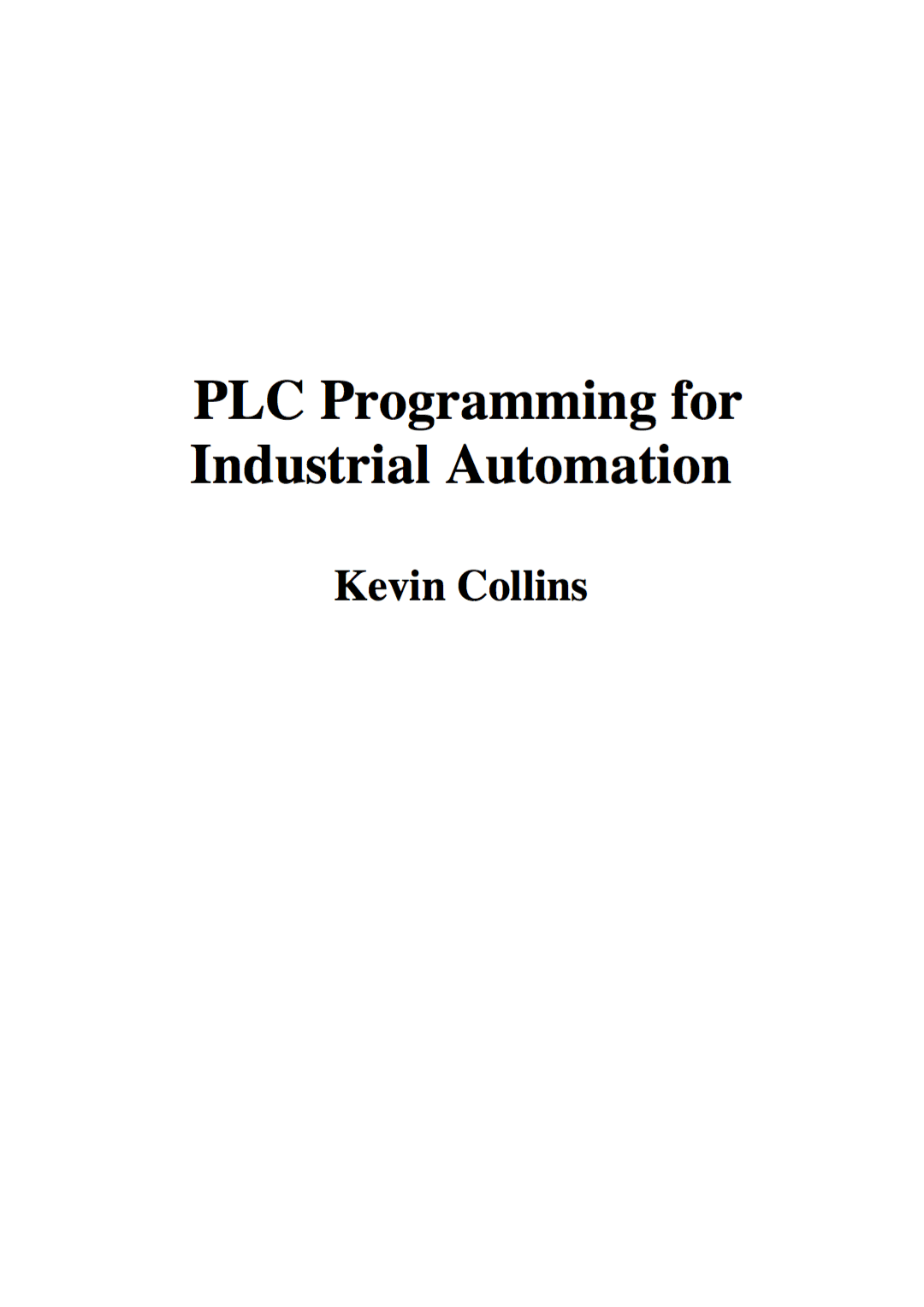 PLC Programming for Industrial Automation – Kevin Collins