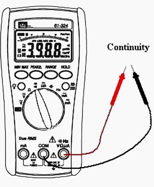 Continuity measurement with digital multimeter