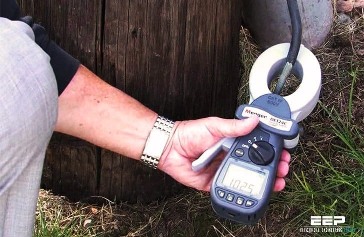 Clamp-on method of ground testing (quality of the grounding system)