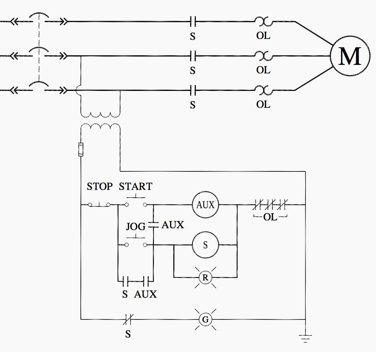 Non-reversing Jogging Circuit