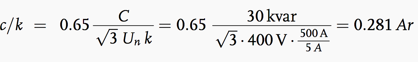 Ratio c/k formulae