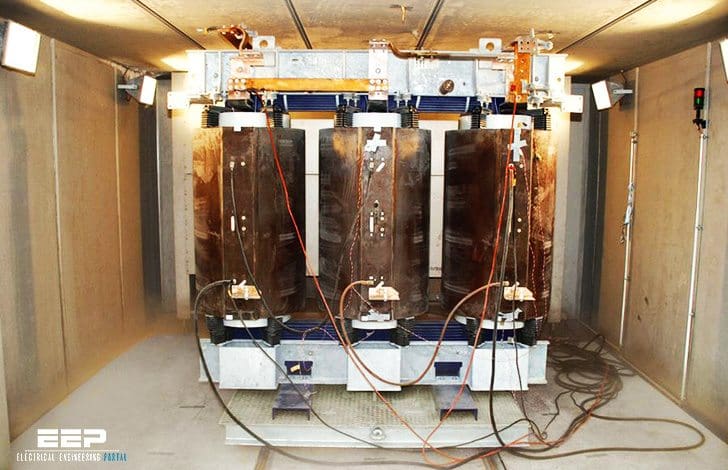 Performing power factor test on dry-type transformer during commissioning