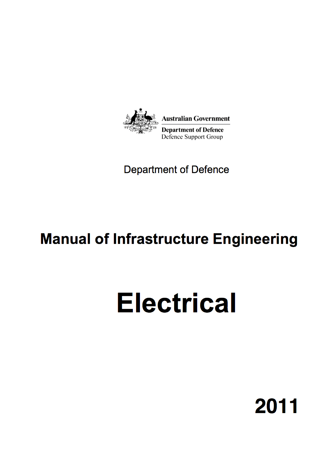 Electrical engineering manual for defence facilities and infrastructure by Australian Government – Department of defence