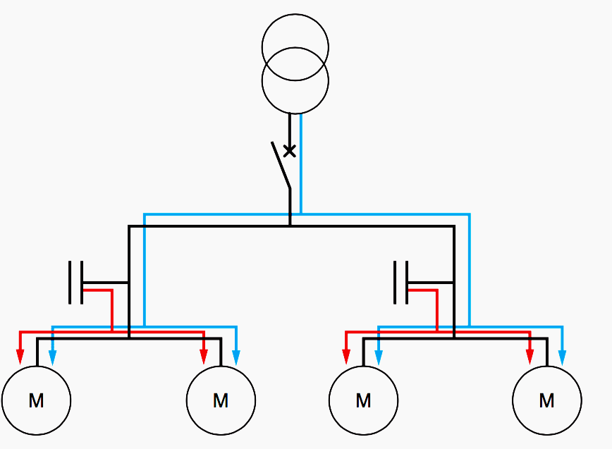 Segment installation of capacitors