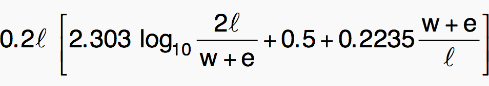 The self-inductance L (μH) for a conductor with rectangular cross-section