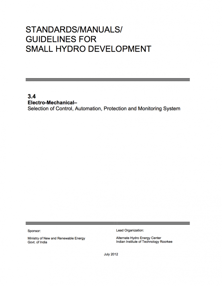 Control, automation, protection and monitoring system of a small ...