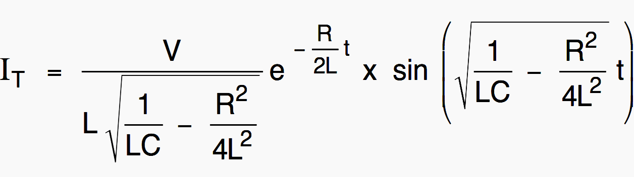 Transient current formulae