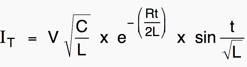 Transient current formulae