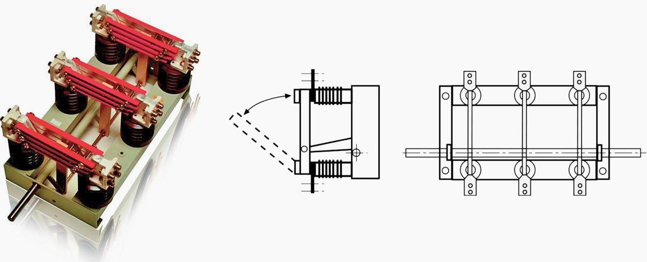 Medium voltage knife-contact disconnector