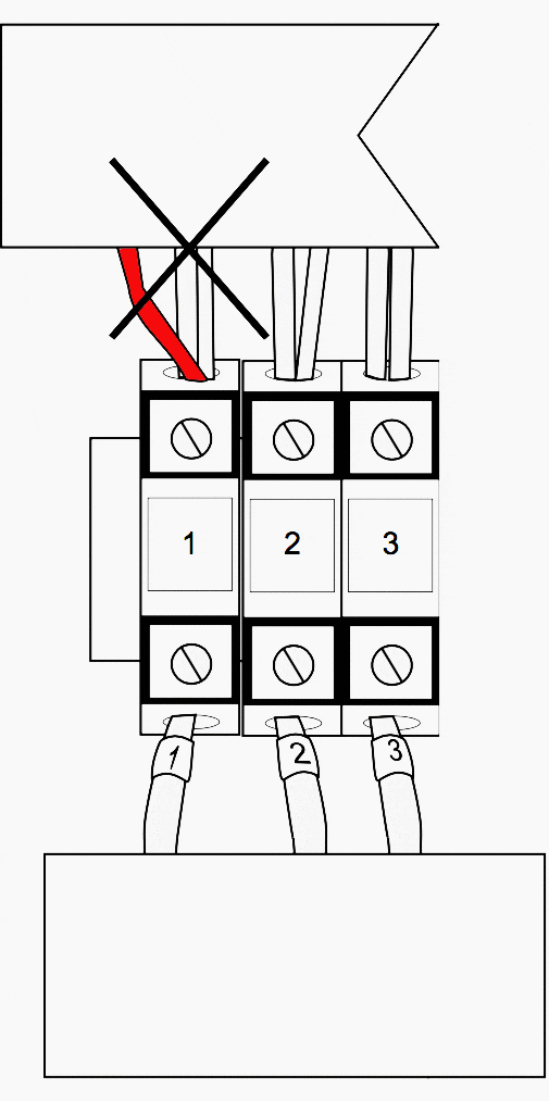 Two or more conductors may only be connected to a terminal that is designed for the purpose