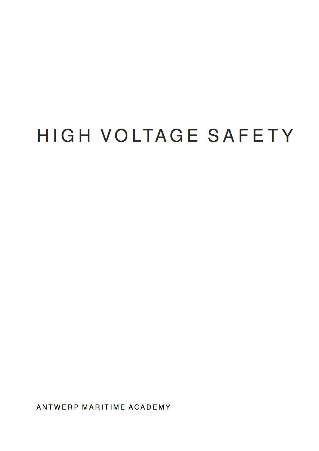 High Voltage Safety in Marine Electrical Installations