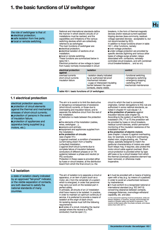 The basic functions of LV switchgear and circuit breakers