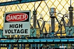 High voltage power substation on Swan Island