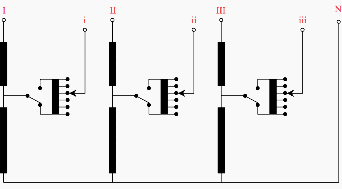 In auto-connected transformers tappings am typically located in the phases of the low voltage side